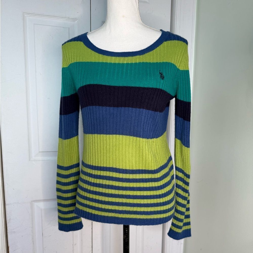 Y2K U.S Polo Assn. Multicolored Striped Sweater Sz Large